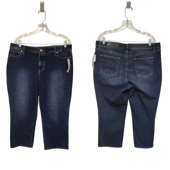 Talbots Flawless Straight Leg Crop Jeans Women's Mid-Rise Casual Size 16P - Picture 1 of 6